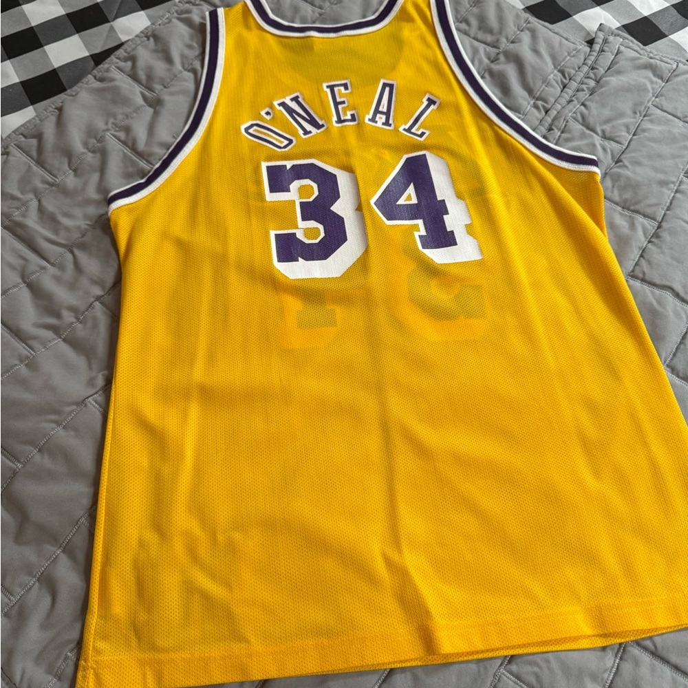 Champion Lakers #34 Gold and Purple Basketball Jersey - Picture 2 of 2